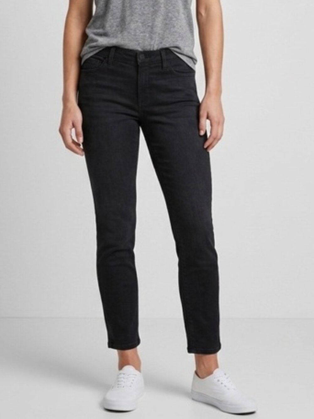 Jesicca Simpson Pants 7/8 Women's Black Straight Leg Ankle Length workwear